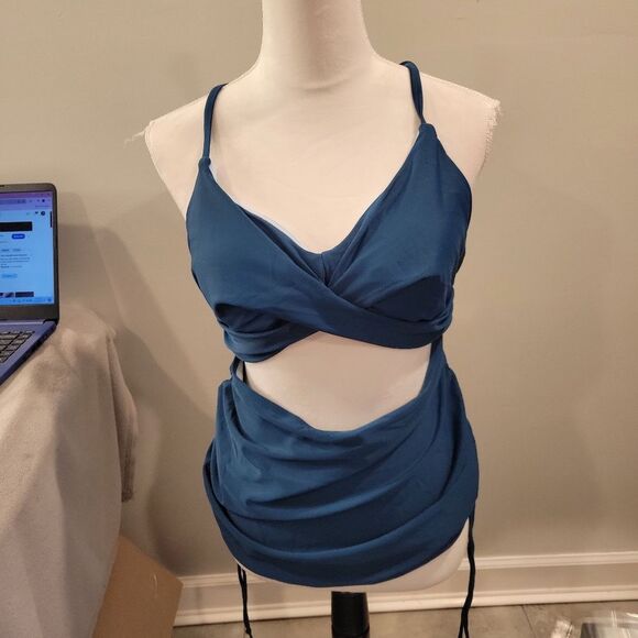 Cupshe Tankini Wrap Frint Top Bikini Size XL - Picture 1 of 6